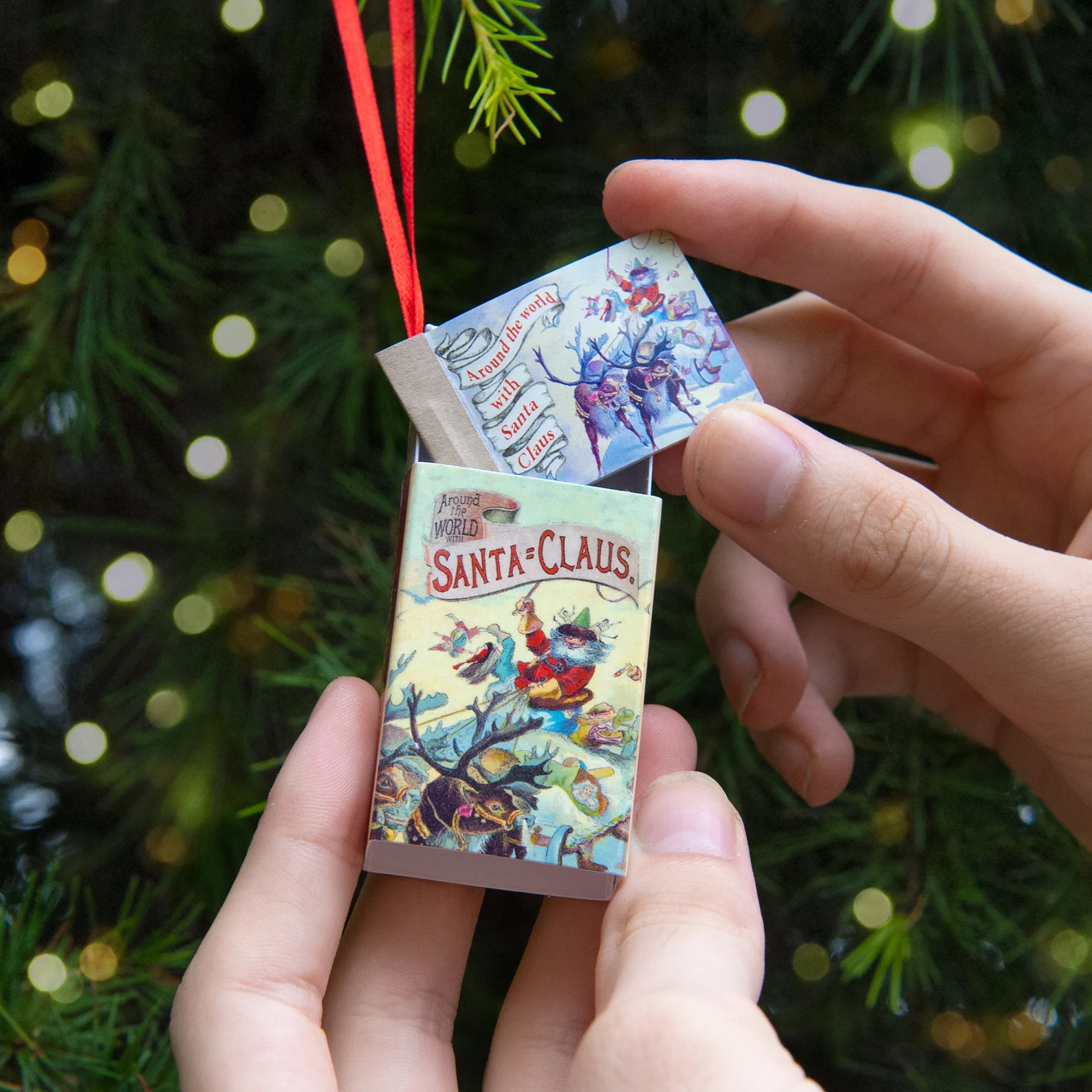 Christmas tree decorations 'The Night Before Christmas' Victorian poem - miniature book